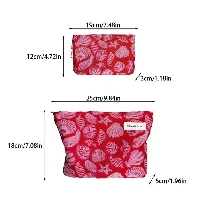 Sac de maquillage imprimé coquillage