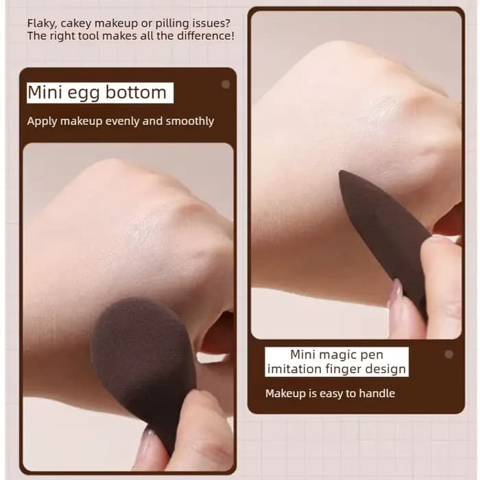 10 Pcs Detail Mini Halo Magic Brush Ultra Soft Makeup Sponge Blender Latex Free Wet Dry Dual Use Hydrophilic