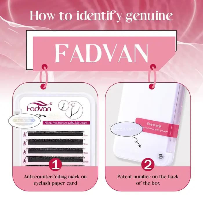 FADVAN 3D/4D/5D/6D/7D/8D Extension de cils en forme de W C D Curl cils de vison naturel préfabriqués