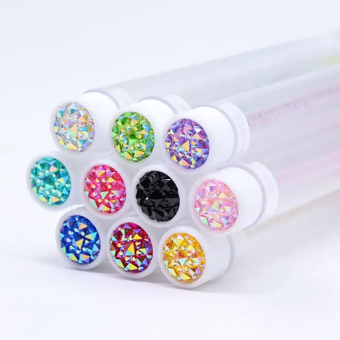Tubes de brosse à cils avec baguettes de Mascara en cristal, peigne à sourcils, conteneur de bobines