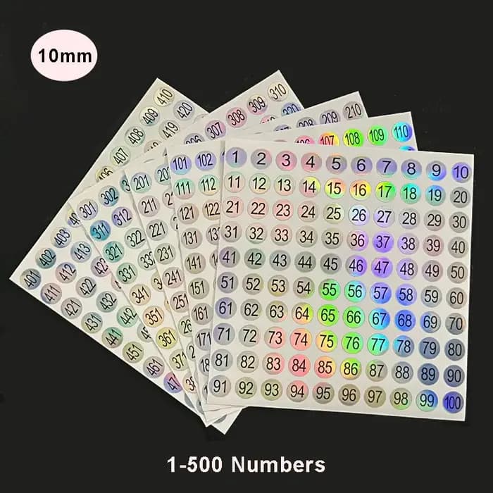 Étiquette autocollante avec numéro Laser