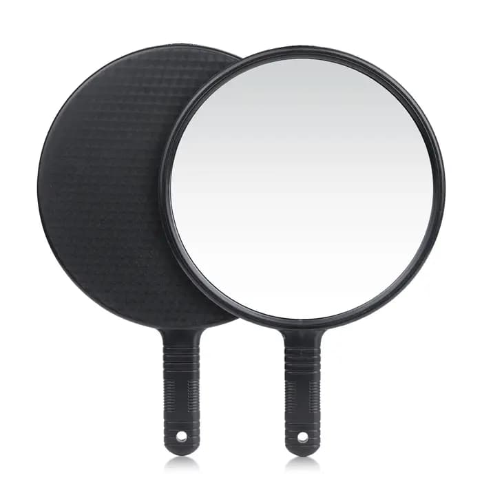 Grand miroir de poche pour la beauté et les soins capillaires, poignée ronde, miroir de maquillage et rétroviseur