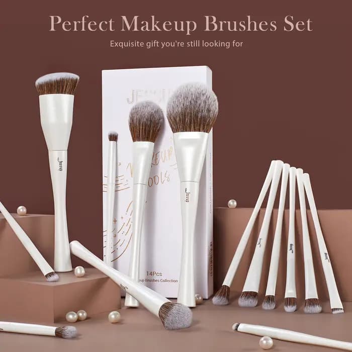 Jessup ensemble de pinceaux de maquillage, 4-14 pièces pinceaux de maquillage, fond de teint synthét