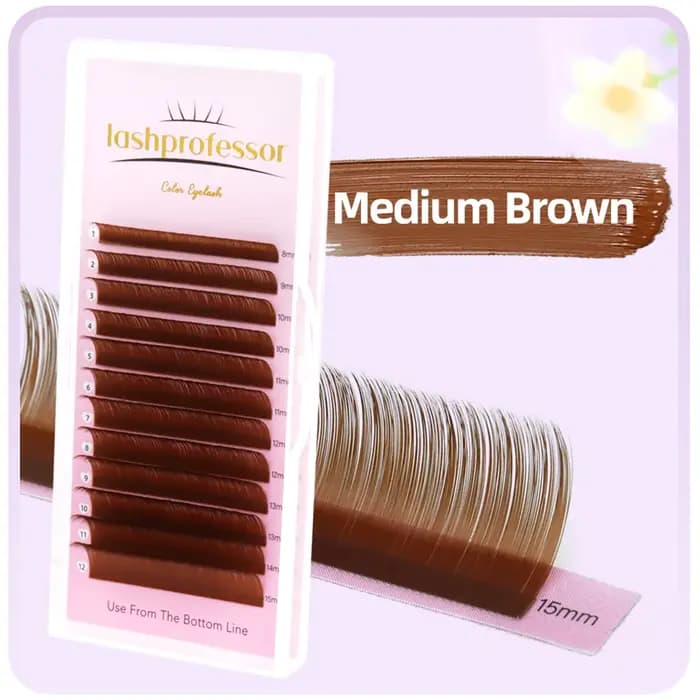 Extension de cils individuels bruns 8-15