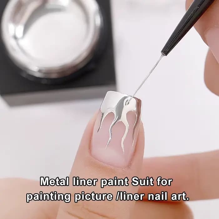 AS 5ml argent métallique peinture Liner Gel vernis Super brillant miroir Gel vernis à ongles lignes