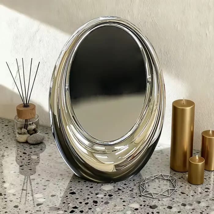 Miroir de Maquillage Rotatif Double Face Style Luxe
