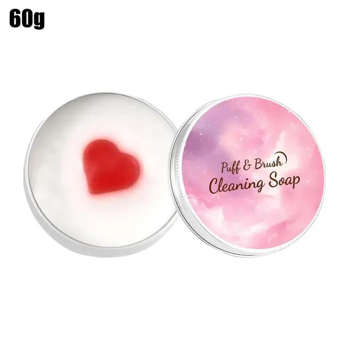 Savon nettoyant pour pinceaux de maquillage avec tapis en silicone