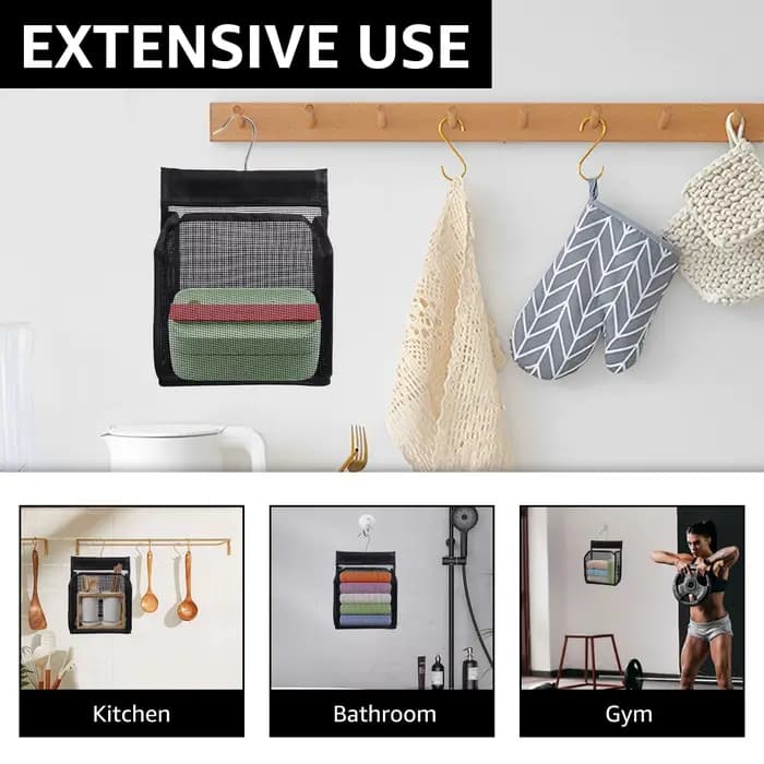 Trousse de toilette suspendue en maille PVC