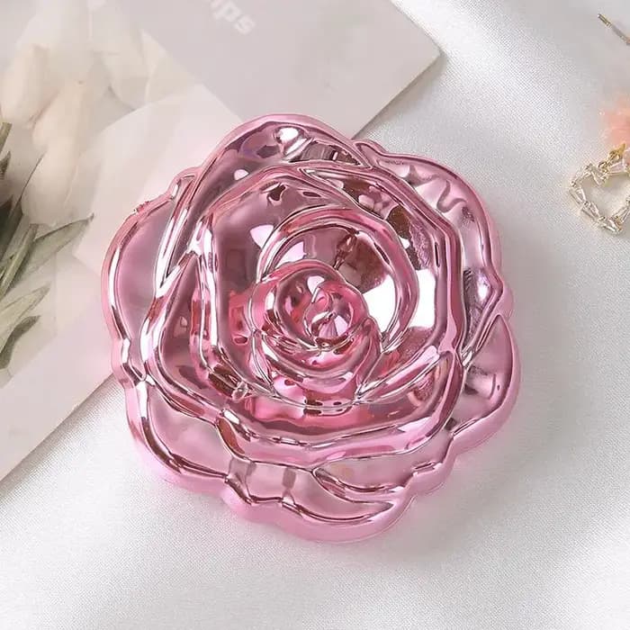 Mini miroir de maquillage Portable-miroir Compact Double face rétro fleur de Rose