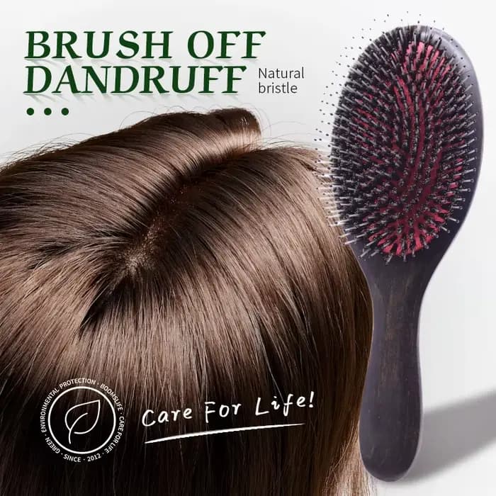 Brosse à cheveux en poils de sanglier pour femmes, brosse démêlante pour cheveux bouclés, épais, longs, secs et humides, peigne en bois, Massage du cuir chevelu