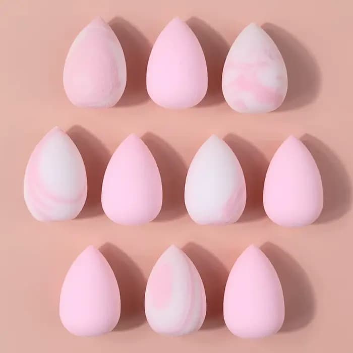 Éponge de maquillage miniature, 10 pièces, couleur rose, éponge de maquillage pour mélanger le fond