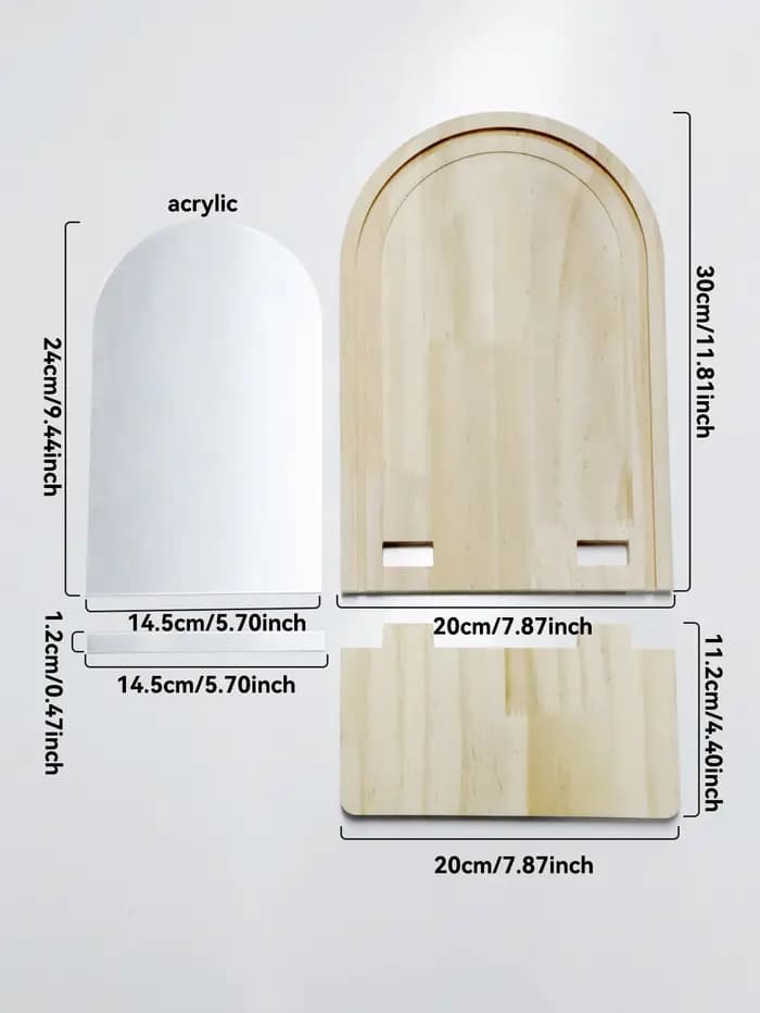 Miroir mural arqué avec étagère