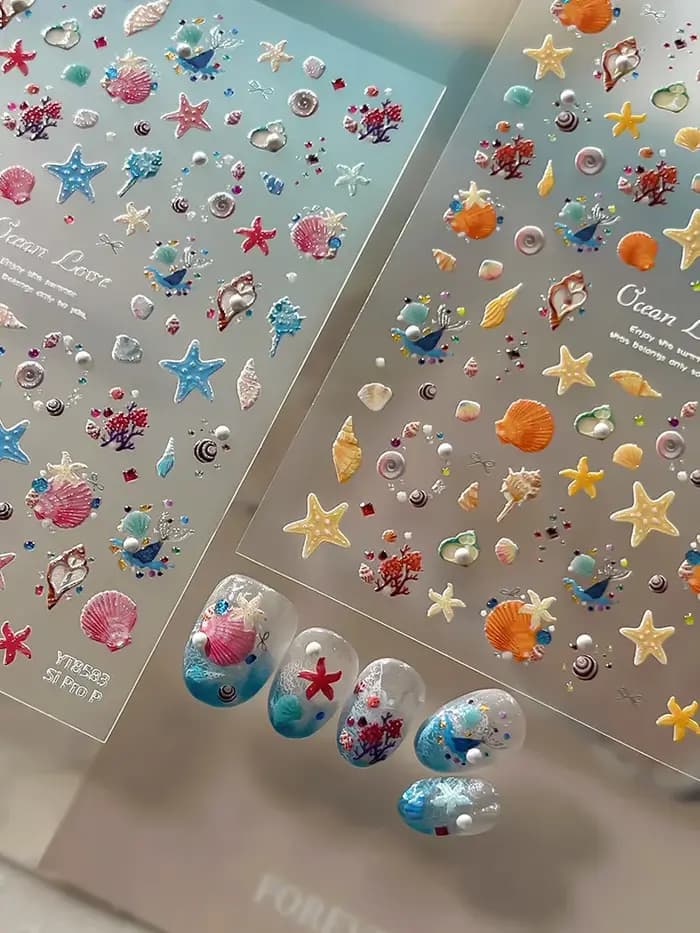 Autocollants pour ongles en forme d'étoile de mer