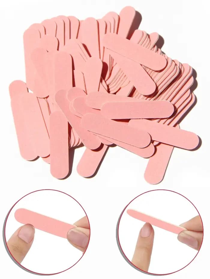 15 à 500 mini-limes à ongles roses double face en émeri pour manucure, pédicure, nail art, polissage