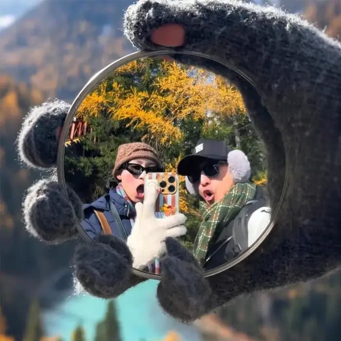 Mini miroir rond pour selfie de voyage