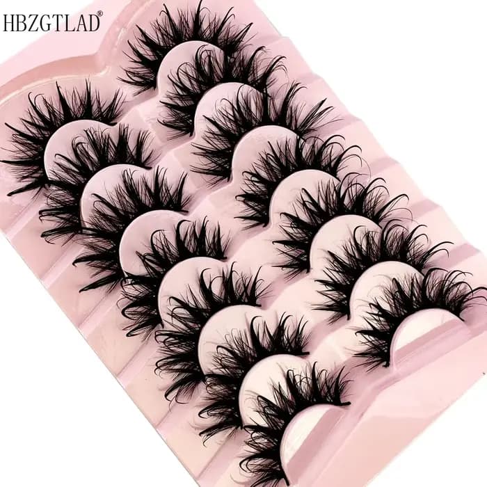 Nouveau 7 paires Design cils Manga humides 3D Extensions de cils moelleux maquillage mode longs épai