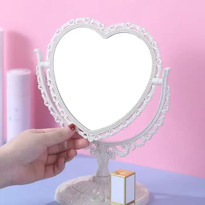 Miroirs décoratifs rétro, miroir de maquillage de bureau, rotation à 360 degrés, miroir de beauté do