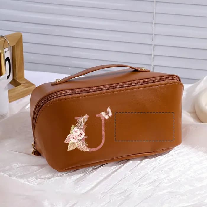 Trousse de Toilette Florale Personnalisée avec Initiales