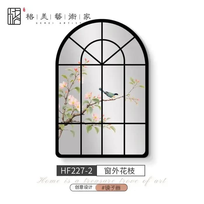 Miroir de maquillage moderne noir Funky pour femmes