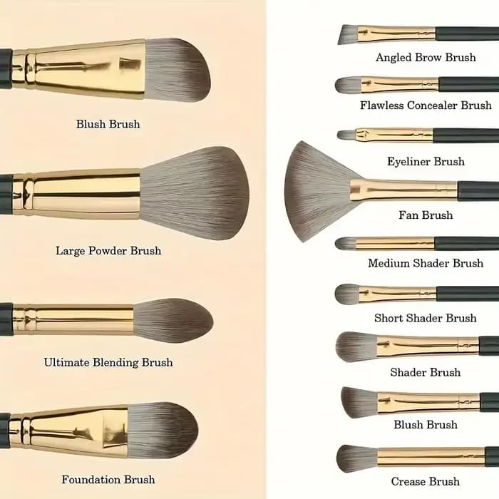 14 pièces ensemble de pinceaux de maquillage doux moelleux fard à paupières brosse correcteur