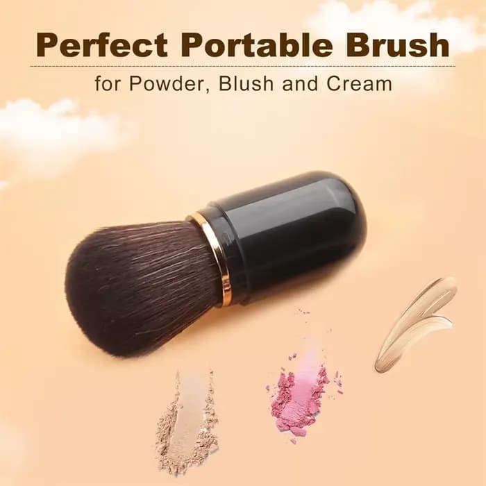 Pinceau Kabuki rétractable pinceaux de maquillage de voyage mignon en forme de Capsule Portable poudre fond de teint
