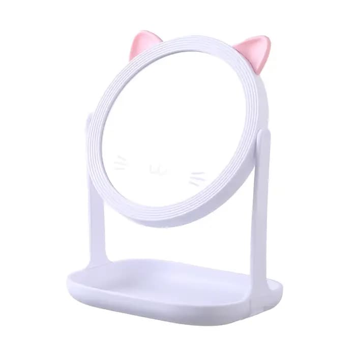 Miroir de maquillage élégant avec oreilles de chat, miroir de vanité de table multifonctionnel, miro