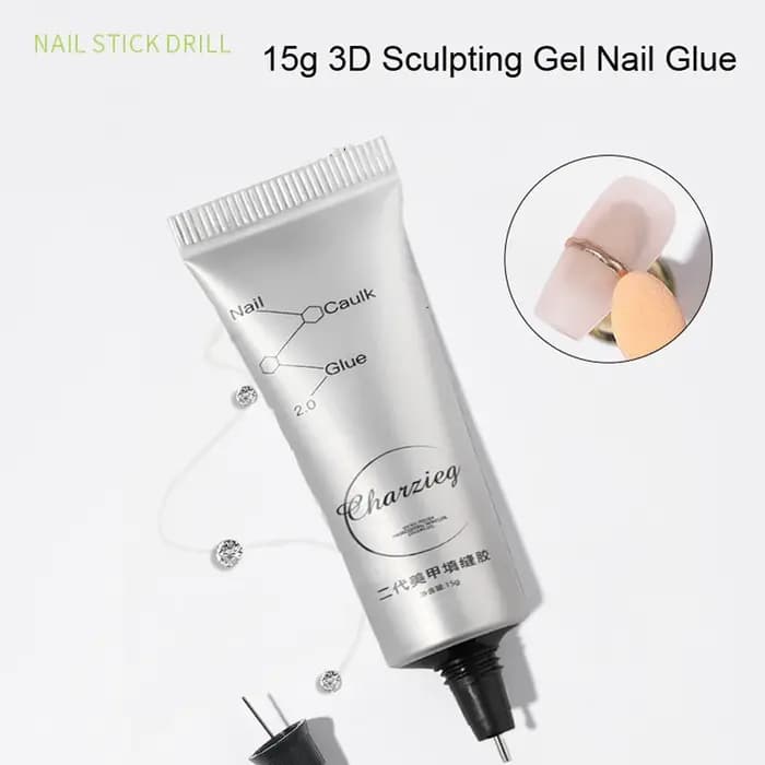 15g 3D modèle d'ongle Gel ongles strass colle Super forte Gel ongles colle pour ongles charme manucu