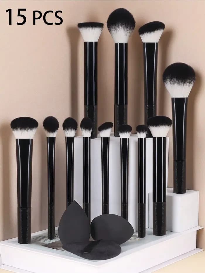 Ensemble de pinceaux de maquillage créatifs et multifonctionnels, 15 pièces, pour le maquillage