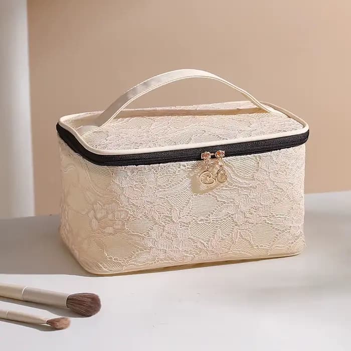 Sacs de maquillage en dentelle pour femmes, sac à main, organisateur de voyage, pochette de rangemen