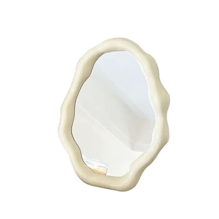 Miroir sur pied irrégulier INS, miroir de maquillage de luxe pliable pour bureau, miroir de vanité d