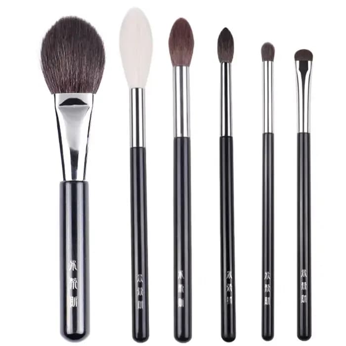 Ensemble de pinceaux de maquillage professionnels, 6 pièces, ombre complète, brosse à joues, mélange