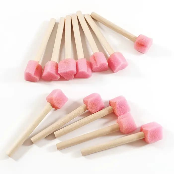 12 éponges en forme de cœur rose avec manche