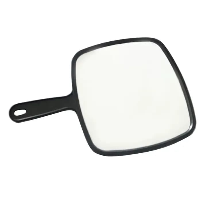 Miroir de coiffeur noir portable avec poignée