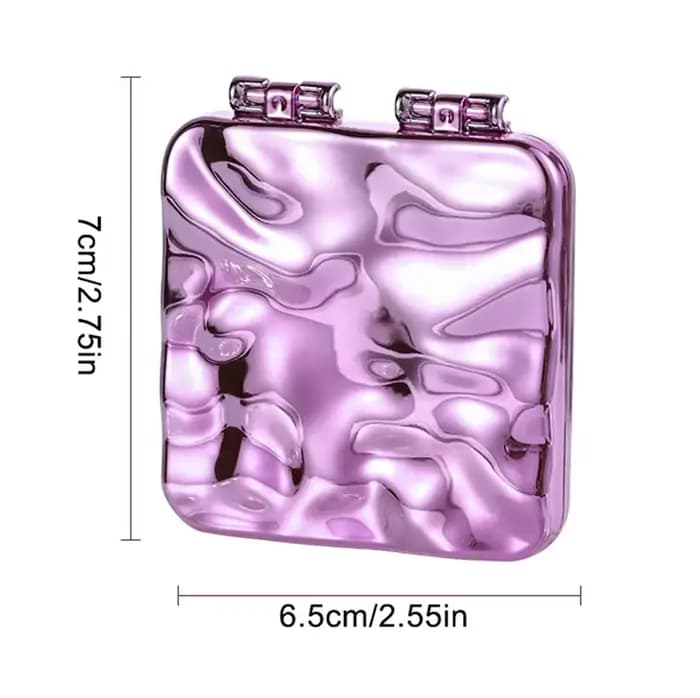 Mini Miroir de Maquillage Carré Pliable, Double Face, Compact, de Poche, Cosmétique