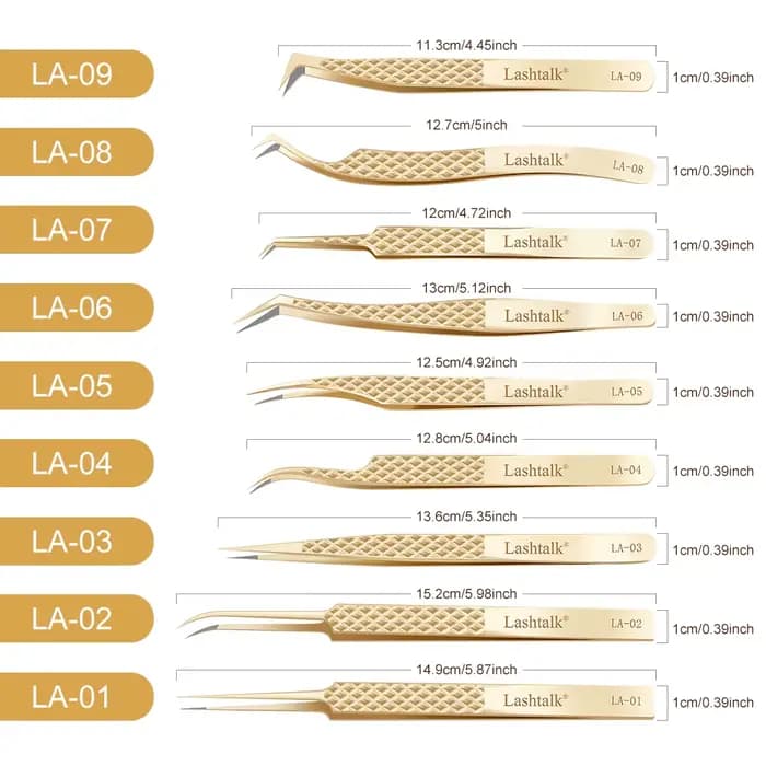 Lashtalk – pince à épiler à pointe de Fiber de précision, Extensions de cils, poignée en diamant, an
