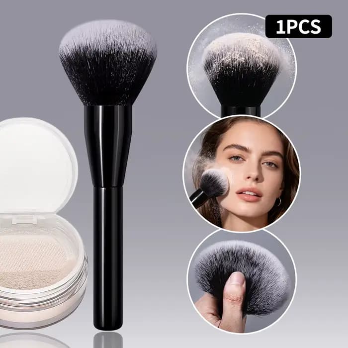 1 pinceau à poudre de maquillage de grande taille, poils ultra-doux et denses pour poudre libre et p