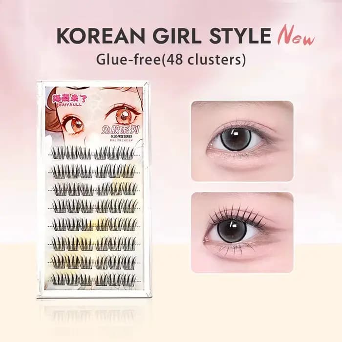 HAIYANLL 48 grappes grande capacité sans colle faux cils Style fille coréenne cils et cils naturels