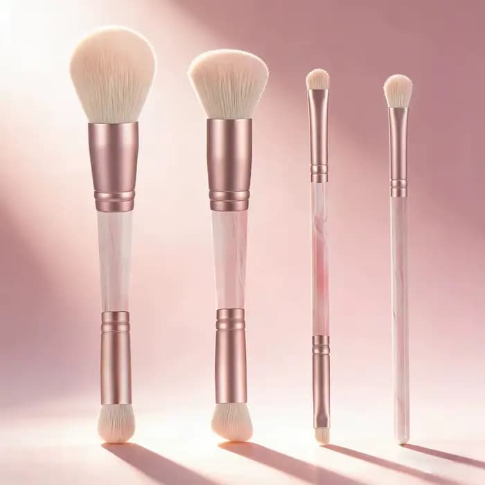 Pinceau de maquillage double tête multi-usage pour poudre libre