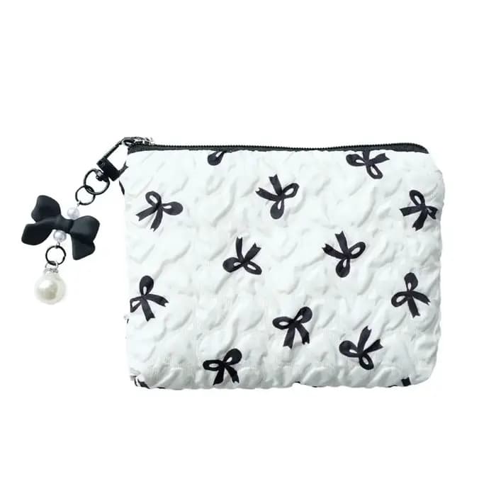 Trousse de maquillage en coton matelassé pour femme