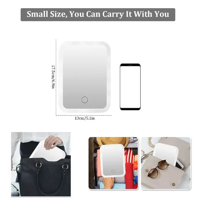Miroir de maquillage LED miroirs cosmétiques avec lumière pliable voyage