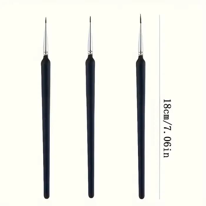 Ensemble de 3 pinceaux de précision pour nail art