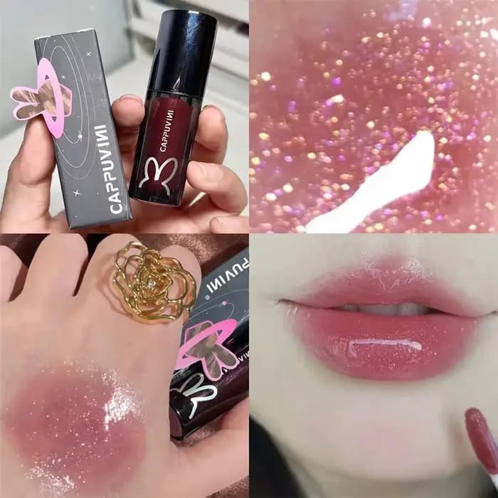 Brillant à lèvres miroir gris galaxie