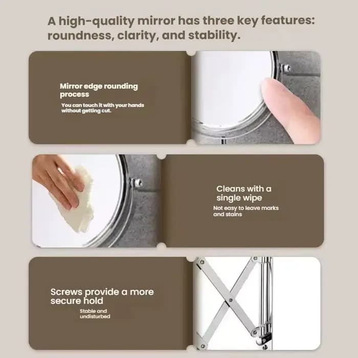 Miroir de maquillage grossissant portable extensible pour salle de bain d'hôtel, miroir pliable télescopique, double face à suspendre au mur