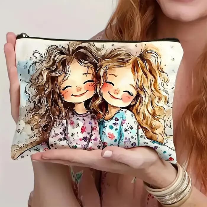 Sac de maquillage pour fille mignon - Sac de rangement de voyage tendance pour articles de toilette,