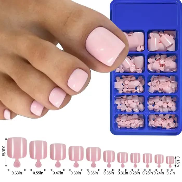 100/120 pièces faux ongles français court carré couverture complète faux ongles d'orteil acrylique r