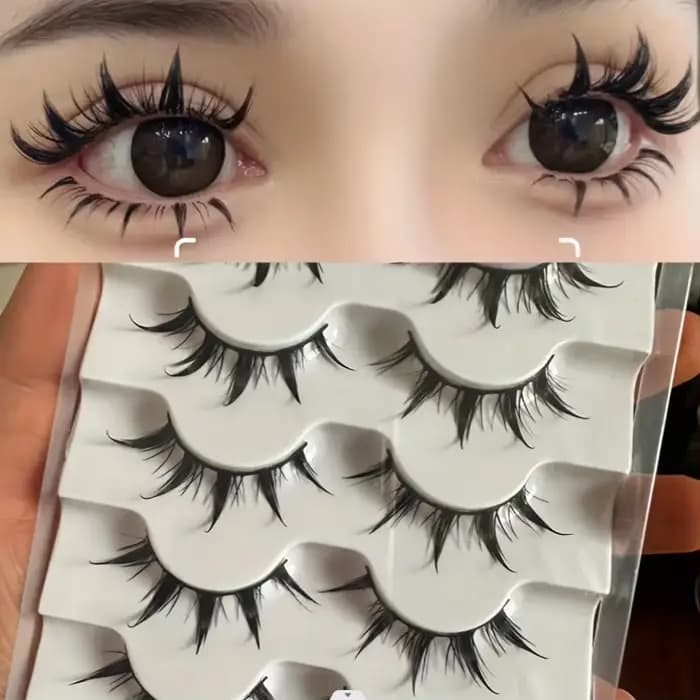 Faux cils d'inspiration d'anime, 5 paires de faux cils d'oeil de dessin animé, aspect dramatique, st