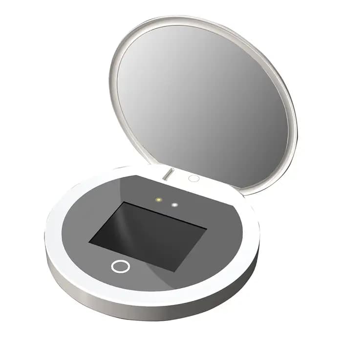 Miroir de maquillage portable intelligent TJMIR UV avec détection UV et test de protection solaire