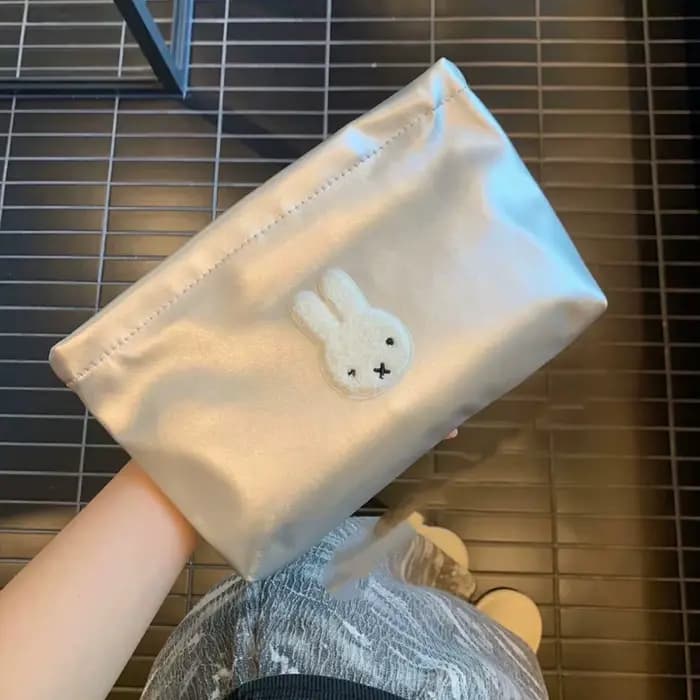 Sac de maquillage Miffy mignon, sac de rangement grande capacité, trousse de toilette portable pour