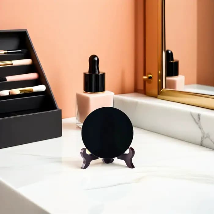 Miroir de plongée noir en obsidienne