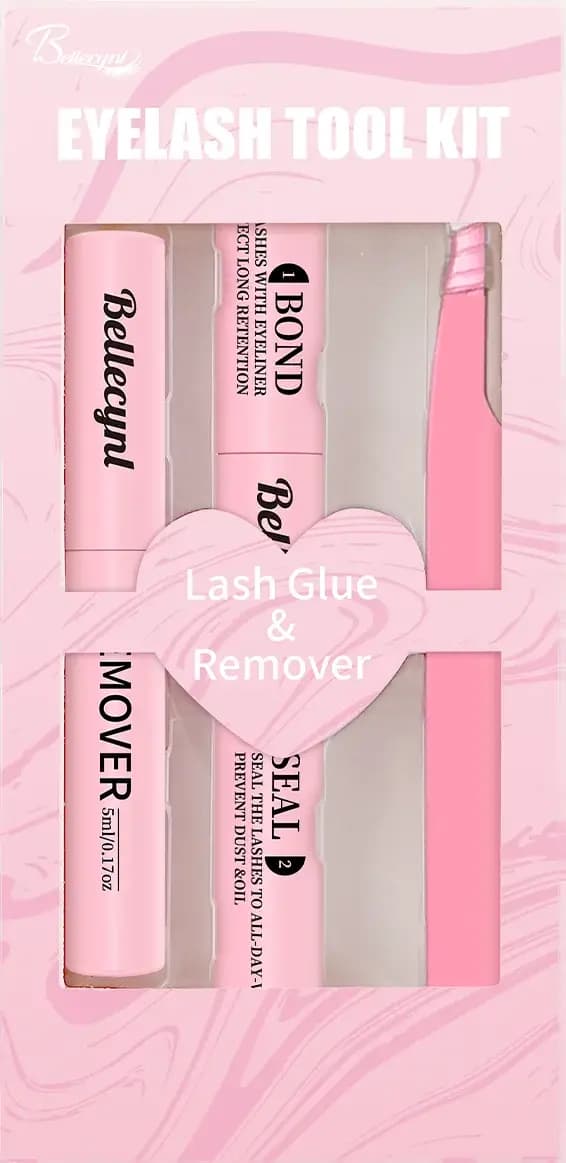 Bellecynl Lash Bond and Seal avec dissolvant et pince à épiler